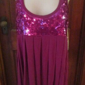 NWT LaROK CHIC Tunic Tank Fuschia Sequin Summer Dress NWT SIze Small